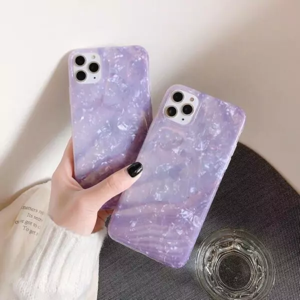 قاب موبایل آیفون ماربل الماس بنفش (2086)