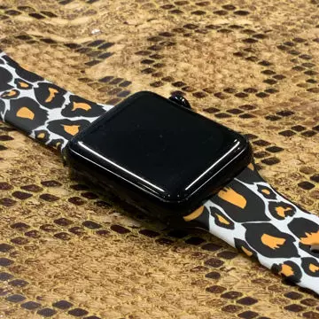 بند اپل واچ پلنگی سفید و زرد