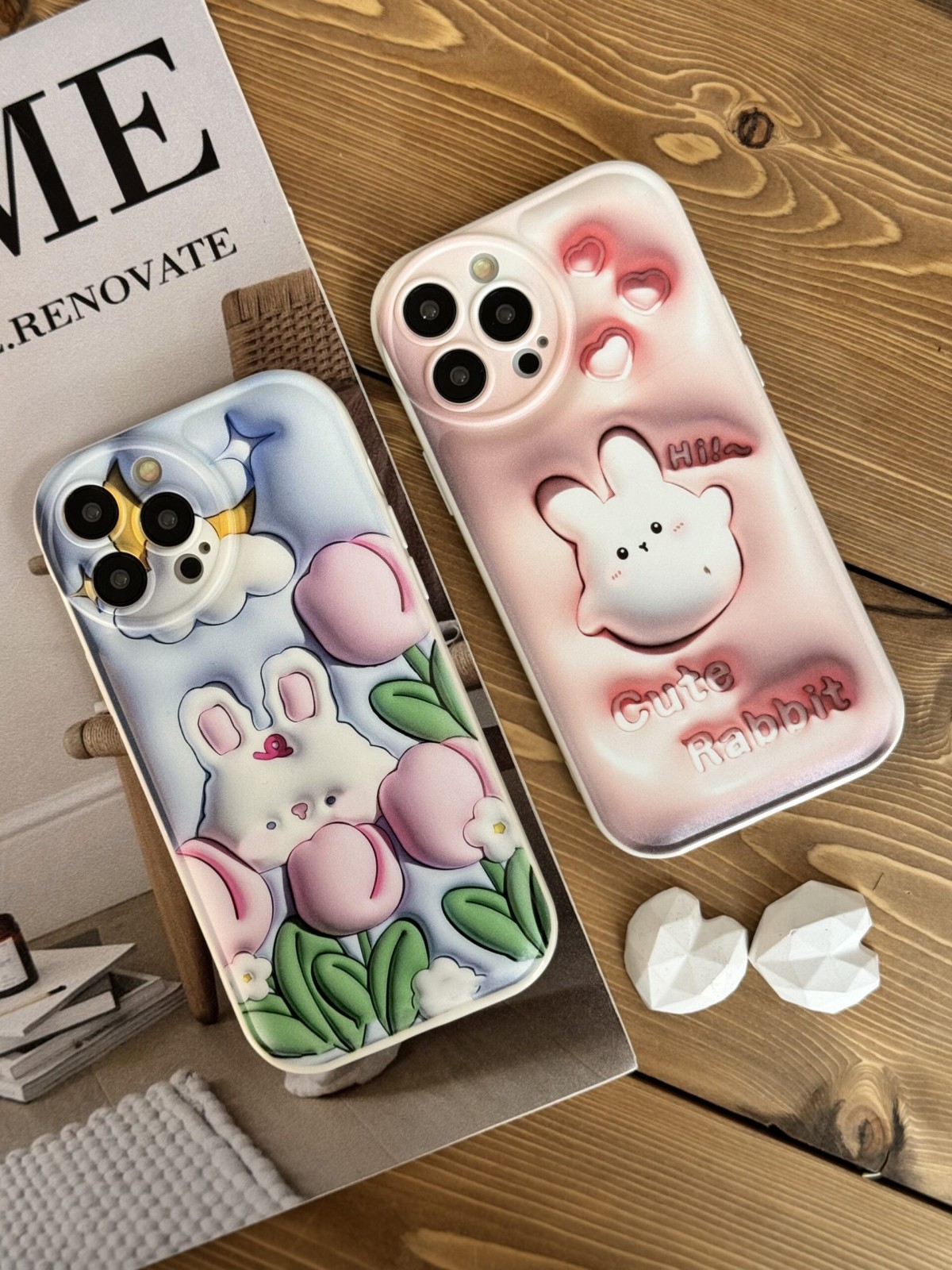 قاب موبایل آیفون شکار خرگوش سه بعدی محافظ لنزدار