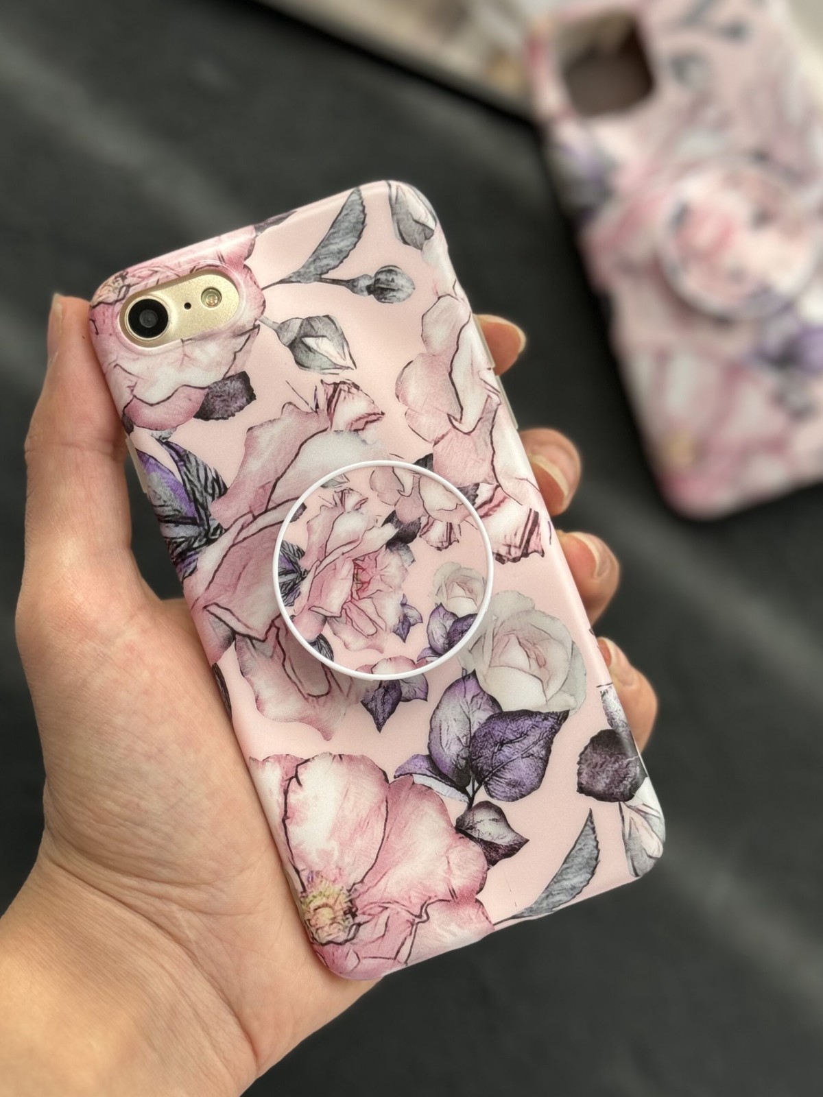 قاب موبایل آیفون گل نقاشی + پاپسوکت رایگان ( 1025 ) ( 1026 )