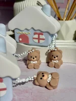 کاور ایرپاد سیلیکونی خونه با آویز خرسی (کدa0256)