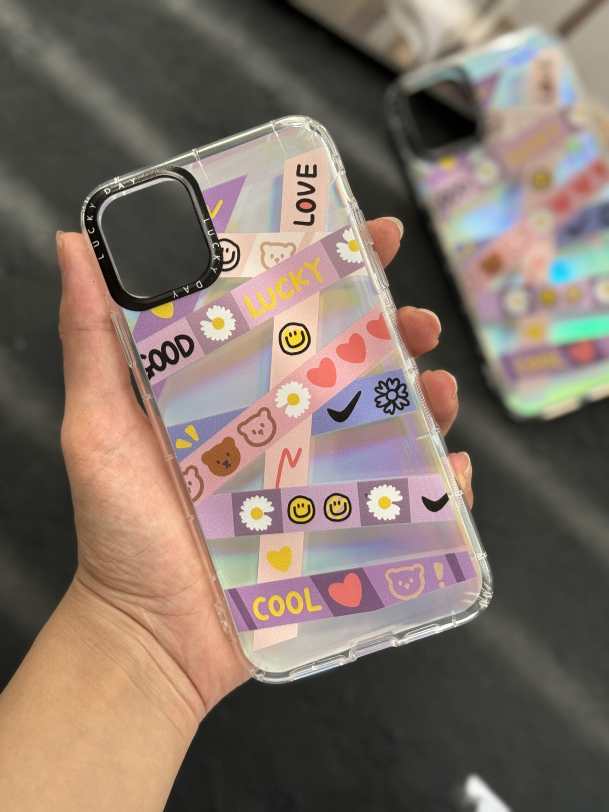 قاب موبایل آیفون خرس مهربان لیزری ( 1037 )