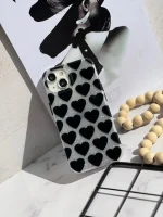 قاب قلب مشکی شاینی (کدC1843)