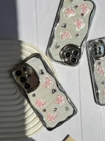 قاب کرومی پروانه و قلب صورتی آیفون و اندرویدی (کدC1825) - تصویر 5