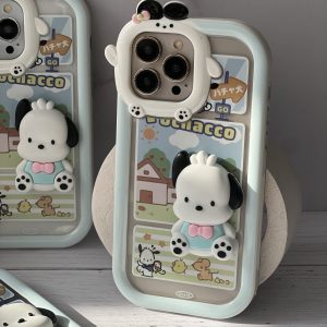 قاب موبایل آیفون سگ نگهبان پوچاکوی برجسته دوربین طرح دار