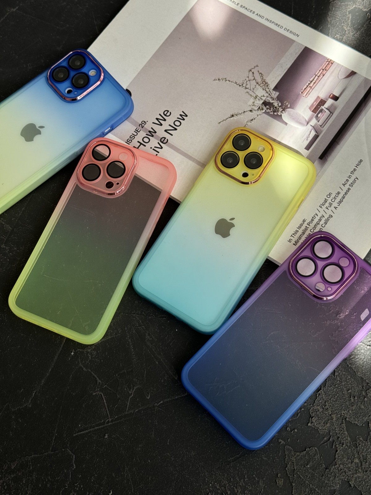 قاب موبایل آیفون یخ در بهشت دورنگ شفاف محافظ لنزدار ( 3008 )