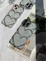 قاب قلبی اکلیلی پاپیونی نگین برجسته (کدC1823) - تصویر 3