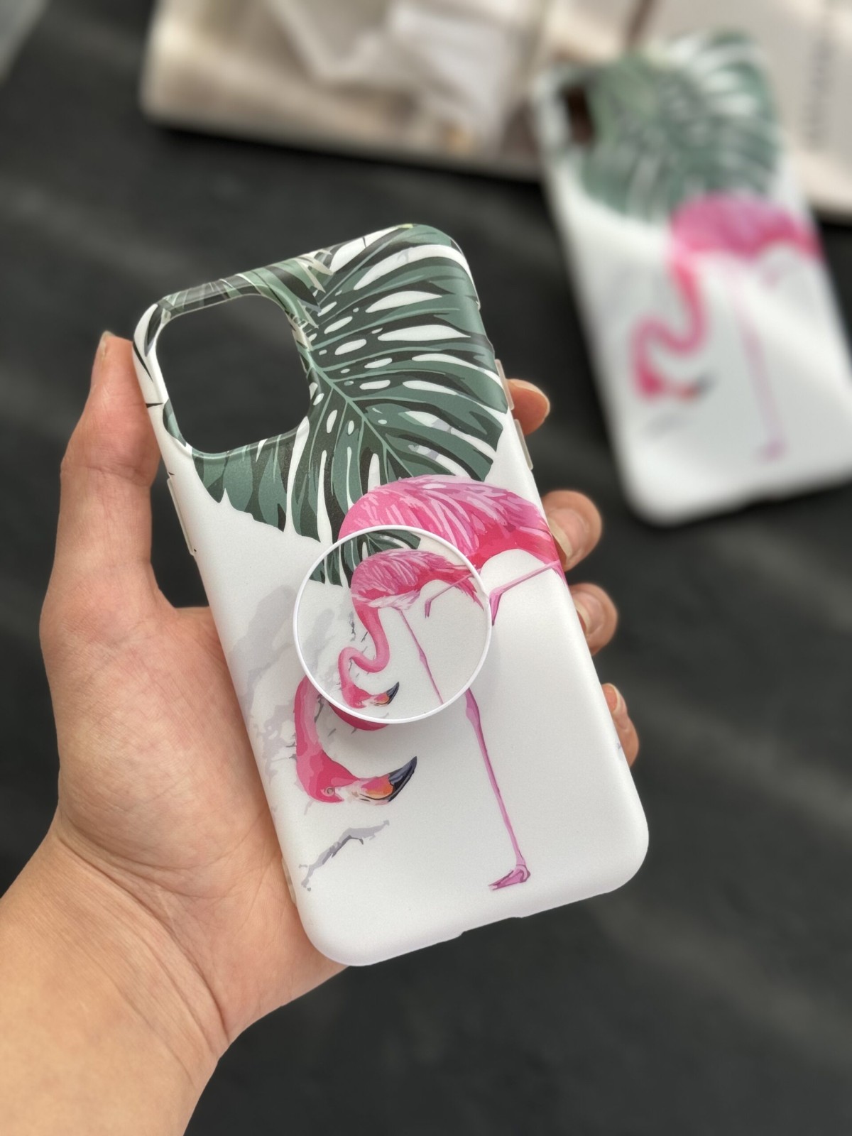 قاب موبایل آیفون فلامینگو برگ انجیری ( 1028 )