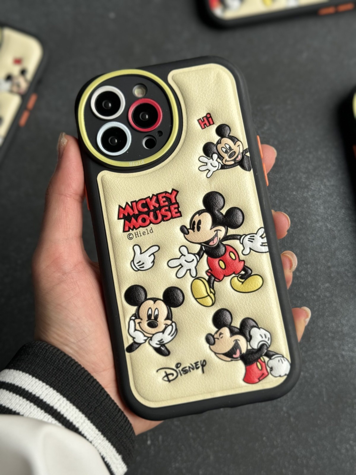 قاب موبایل آیفون میکی موس بالشتی خوشحال محافط لنزدار