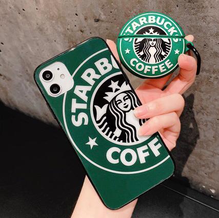 قاب موبایل آیفون استارباکس سبز پشت گلس