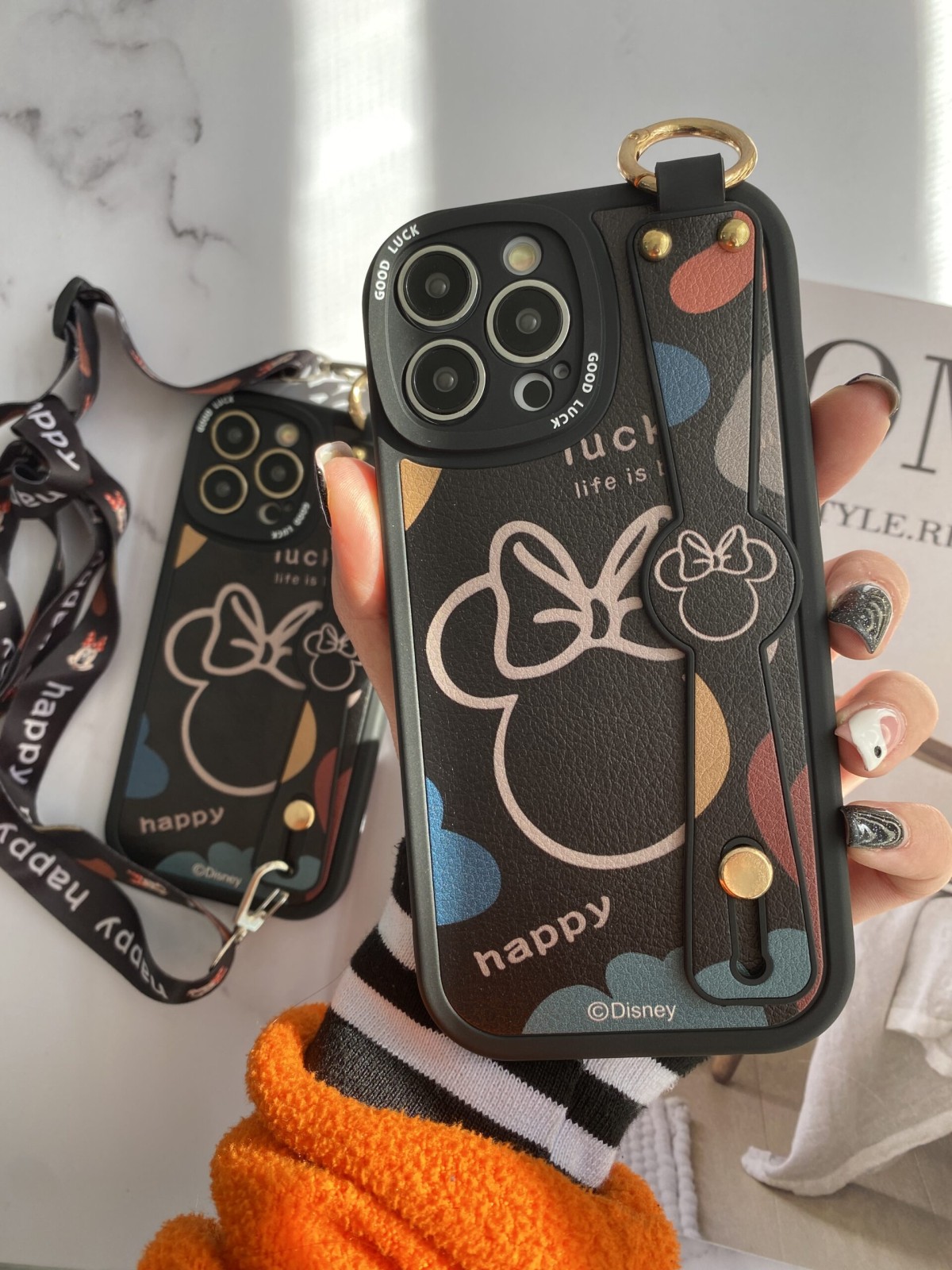 قاب موبایل شیائومی میکی موس دیزنی + بند بلند یک طرفه