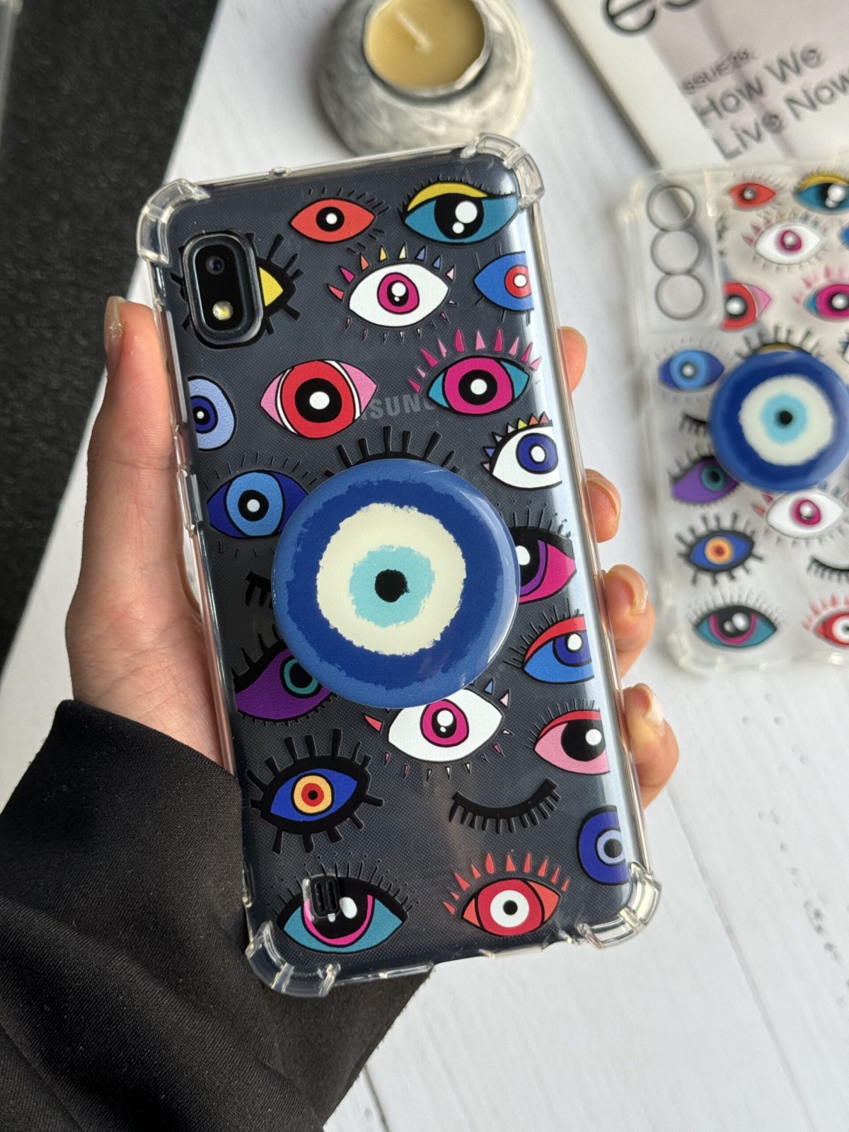 قاب موبایل شیائومی چشم نظر پشت بیرنگ + پاپسوکت