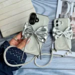 قاب پاپیون نقره ای با بند ژلاتینی (کدC2003)