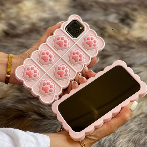 قاب موبایل آیفون فیجت پنجه گربه صورتی