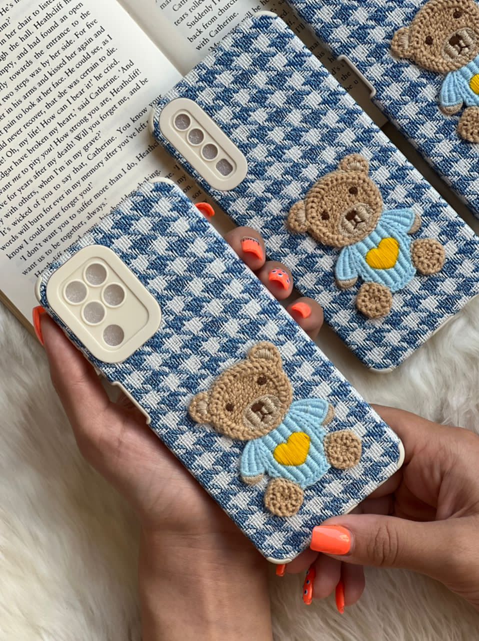 قاب موبایل شیائومی خرس تدی کاموایی پارچه ای محافظ لنزدار