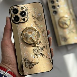 قاب موبایل سامسونگ پروانه نگین دار سواروسکی استندشو