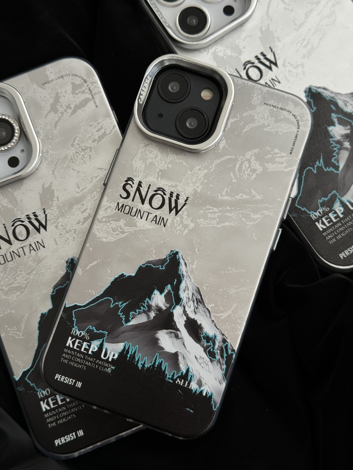 قاب موبایل آیفون نورث فیس ( The North face ) برفی محافظ دوربین استندشو