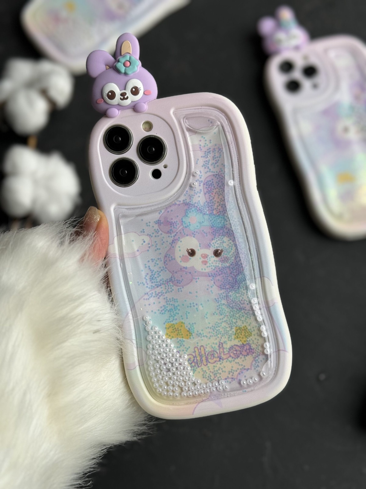 قاب موبایل آیفون استلا آکواریومی سیلیکونی بنفش