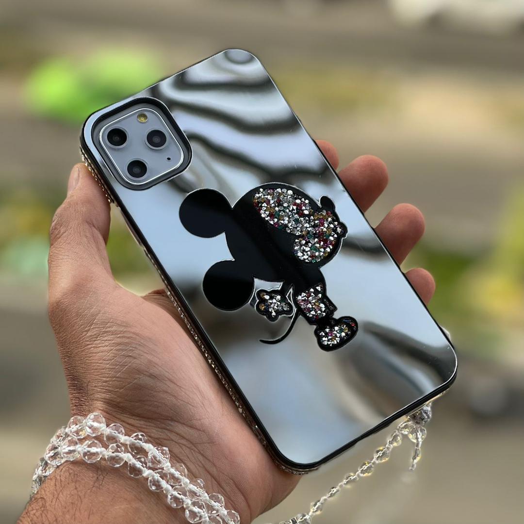 قاب موبایل آیفون میکی آیینه ای دورنگین