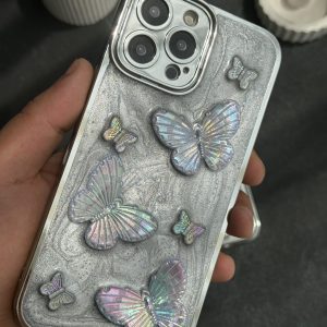 قاب موبایل آیفون پروانه برجسته کریستالی