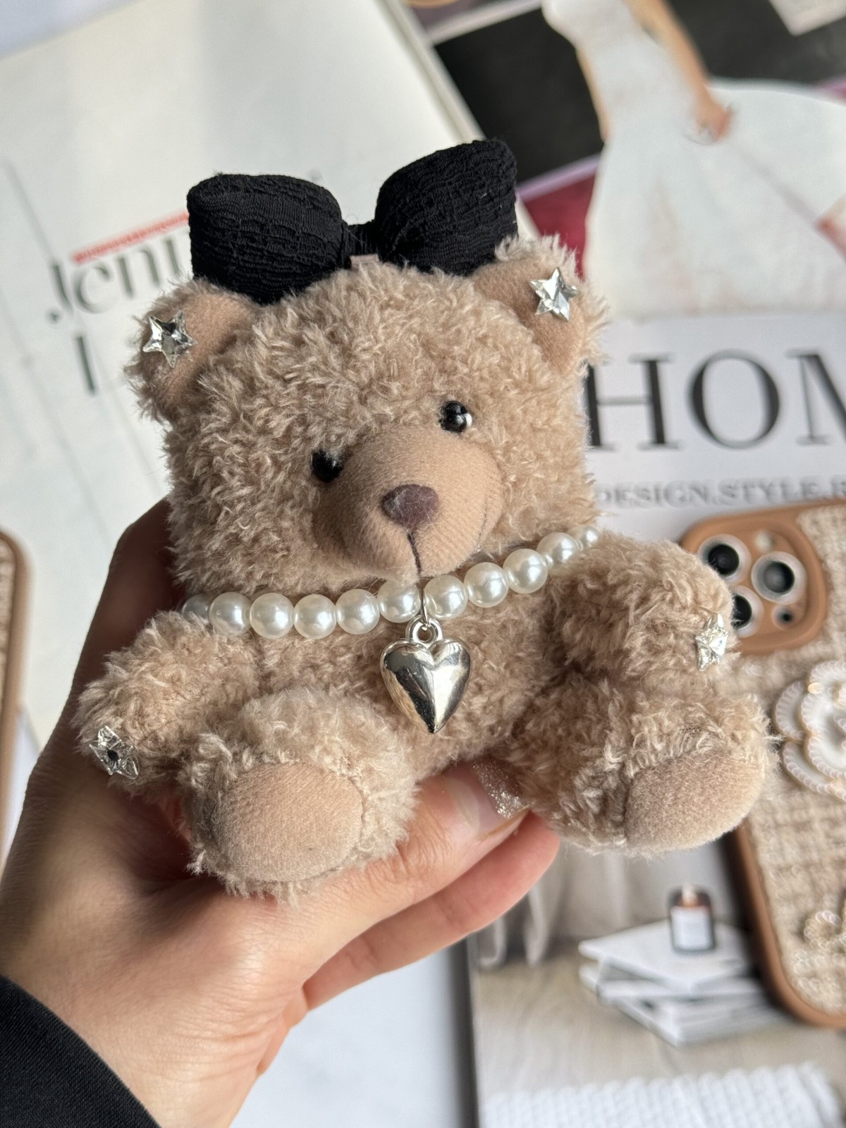 کاور ایرپاد خرس گردنبند مرواریدی