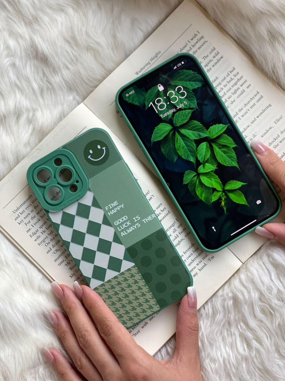 قاب موبایل آیفون گرین کیس محافظ لنزدار