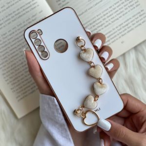 قاب موبایل سامسونگ بند قلبی مخملی محافظ لنزدار