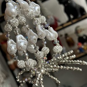 بند و آویز توپی نگین دار