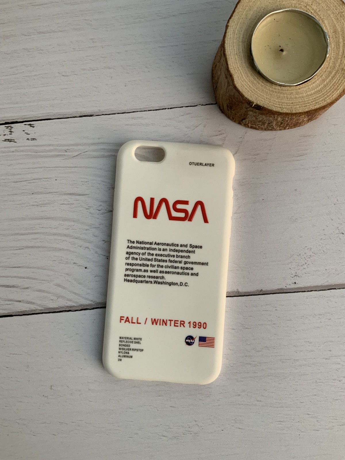 قاب موبایل آیفون ناسا سفید