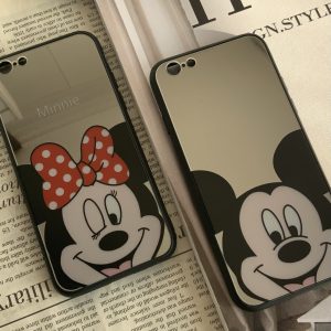 قاب موبایل آیفون میکی مینی پسر و دختر آیینه ای