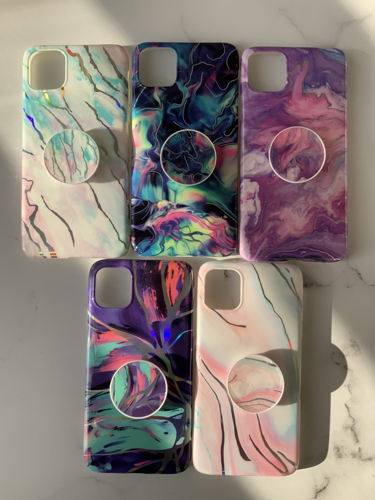 قاب موبایل آیفون ماربل یانگ + پاپ سوکت