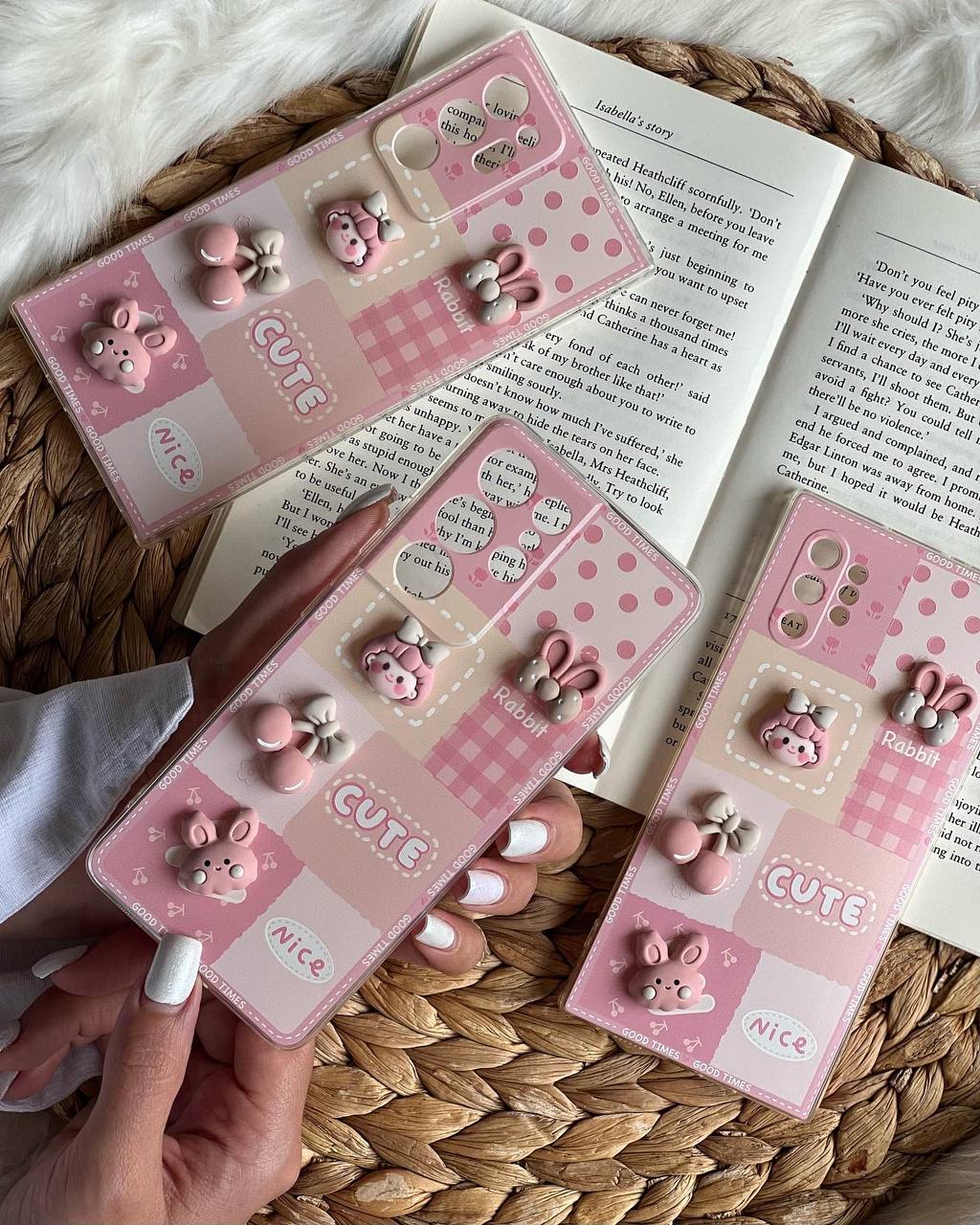 قاب موبایل آیفون سرزمین عجایب خرگوش آلبالو محافظ لنزدار