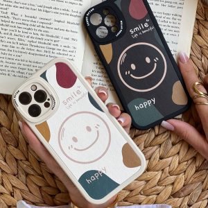 قاب موبایل آیفون بخند به زندگی محافظ لنزدار