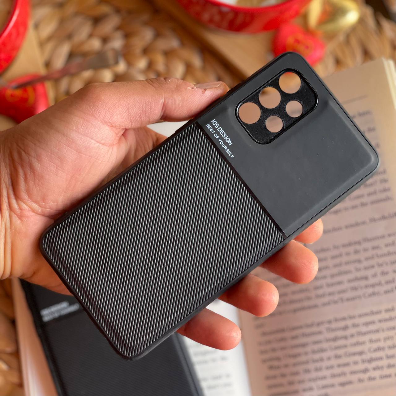 قاب موبایل شیائومی تکسچر کلاسیک مشکی