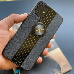 قاب موبایل شیائومی پارچه و گلس حلقه دار مشکی