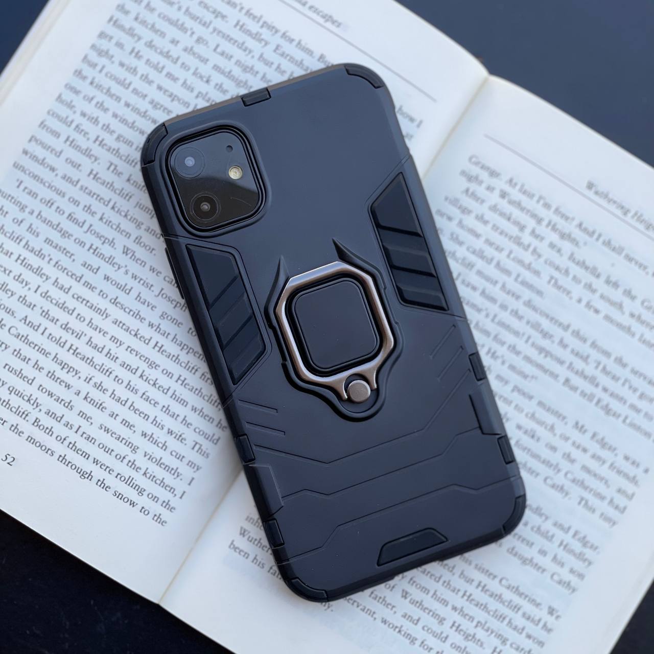 قاب موبایل آیفون آرمور بتمن حلقه دار مشکی