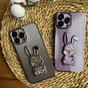 قاب موبایل آیفون خرگوش پولکی آکواریومی اکلیلی محافظ لنزدار