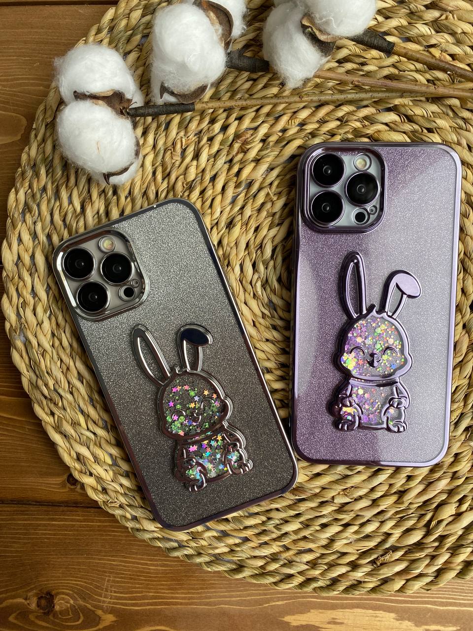 قاب موبایل آیفون خرگوش پولکی آکواریومی اکلیلی محافظ لنزدار