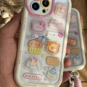 قاب موبایل آیفون خرس و خرگوش کندی سوییت