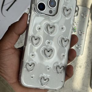 قاب موبایل ( آیفون - سامسونگ ) قلب دکوراتیو فلزی بیرنگ