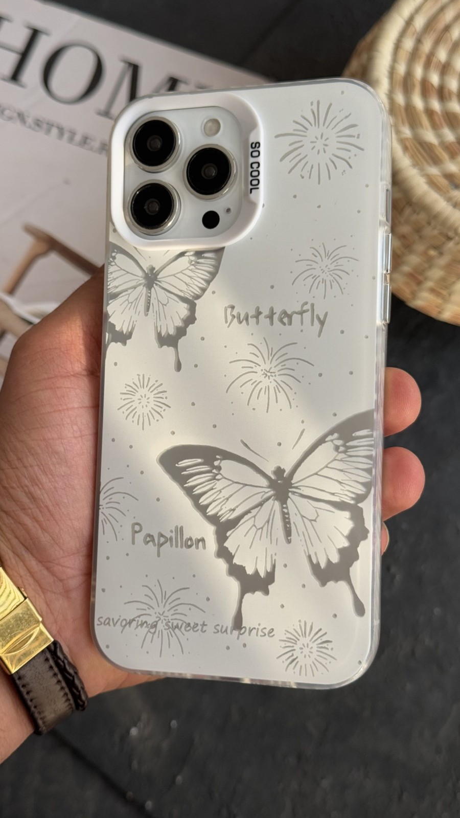 قاب موبایل ( آیفون - سامسونگ ) پروانه پاپیلون