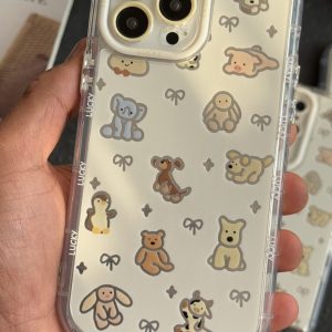 قاب موبایل ( آیفون - سامسونگ ) انیمال فرندز پاپیون خرگوش و سگ و خرسی