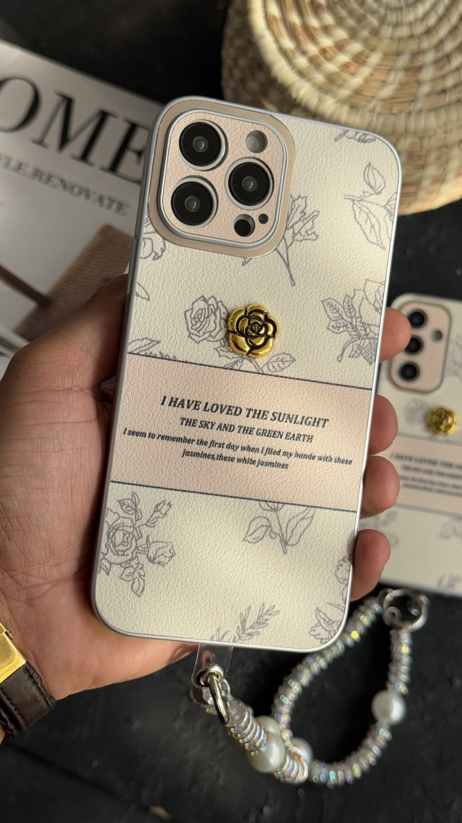 قاب موبایل ( آیفون - سامسونگ ) گل گرین ارت محافظ لنزدار