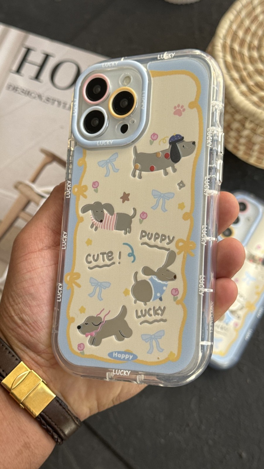 قاب موبایل ( آیفون - سامسونگ ) سگ ریز داکس هوند بازیگوش آیینه ای