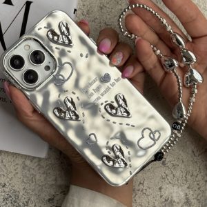 قاب موبایل آیفون قلب شاینی لاو + بندست