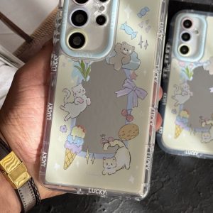 قاب موبایل ( آیفون - سامسونگ ) گربه کت پارتی آیینه ای