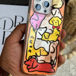 قاب موبایل آیفون سگ داگی رنگی شاینی براق