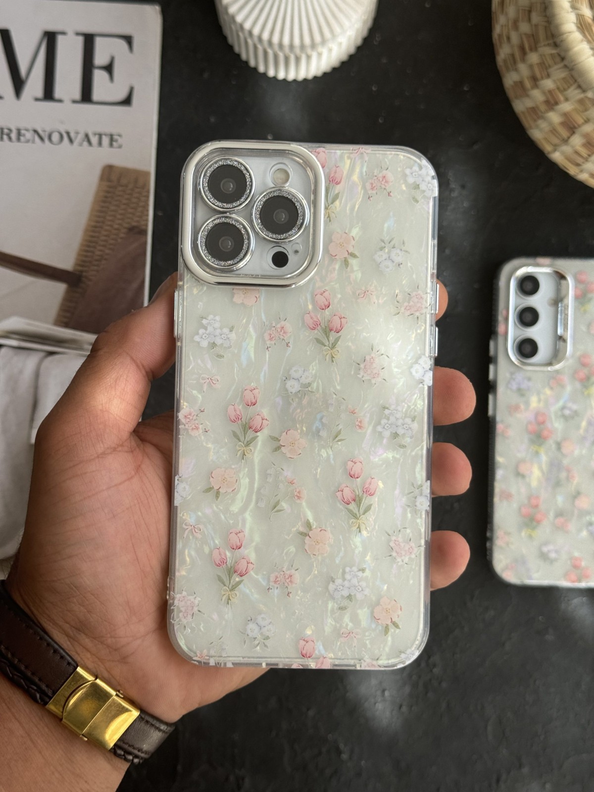 قاب موبایل ( آیفون - سامسونگ - شیائومی ) گل انگلیش هوم