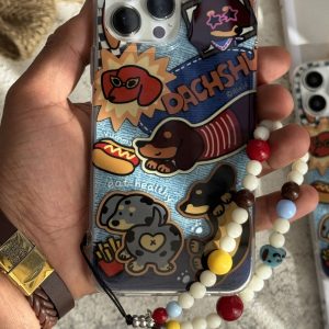 قاب موبایل ( آیفون ) سگ کول کژوال داکس هوند سوسیسی + بندست