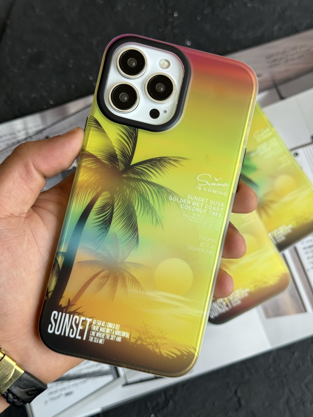 قاب موبایل آیفون هاوایی هلوگرامی ( 3001 )